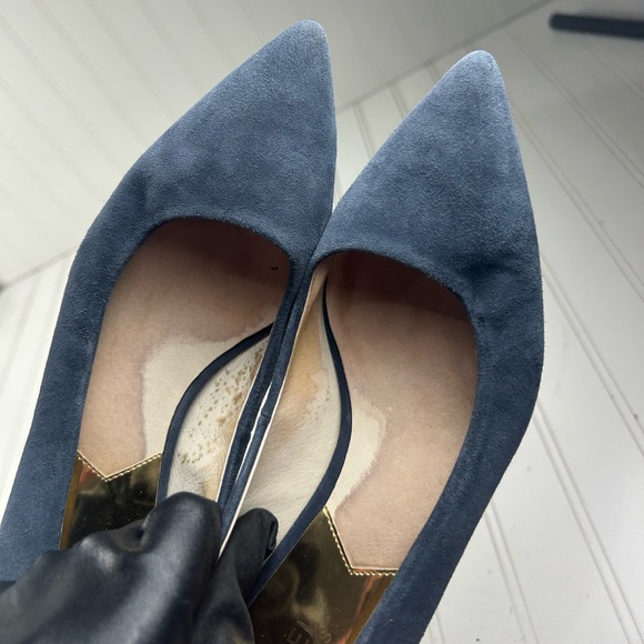 Michael Kors Classic Women's Navy Suede Pointed-Toe Kitten Heels Women’s Size 8M - Picture 4 of 10